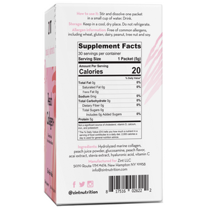 Zint, Sweet Collagen +, Peach, 30 Packets